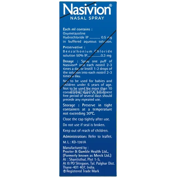 nasivion nasal spary 10 ml